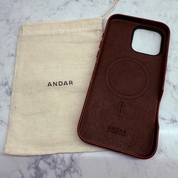 ANDAR iPhone 16 Pro Max Leather Cases in Navy - Picture 4 of 6